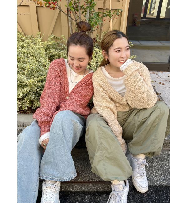 Ungrid「ミックスヤーンルーズニットカーデ」|カーディガン|