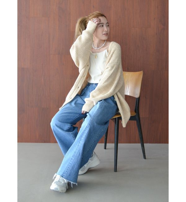 Ungrid「ミックスヤーンルーズニットカーデ」|カーディガン|