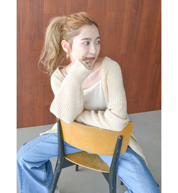 Ungrid「ミックスヤーンルーズニットカーデ」|カーディガン|