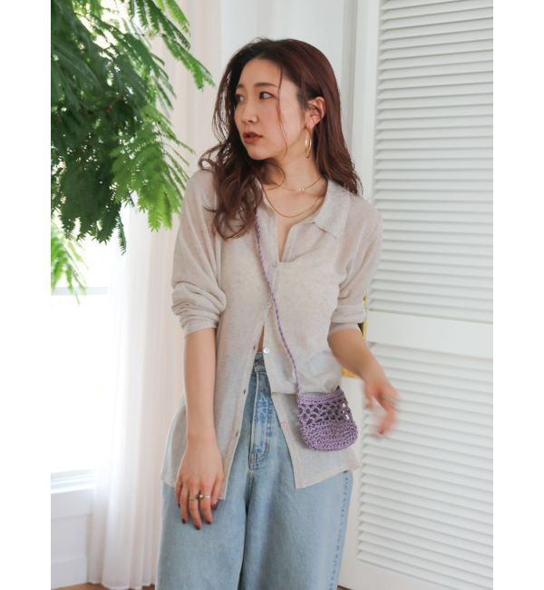 Ungrid「シアーニットフィットカーデ」|カーディガン|アイボリー