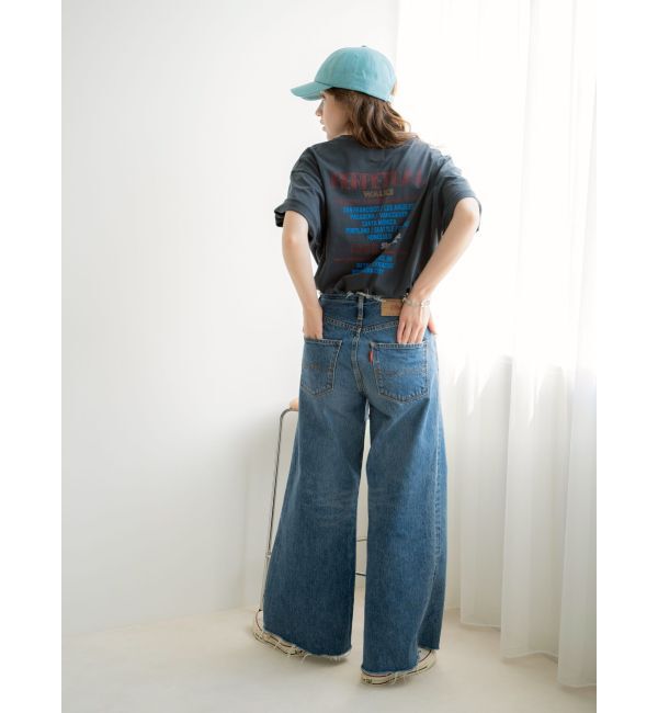 Ungrid「ウエストカットクラッシュストレートデニム」|デニム|