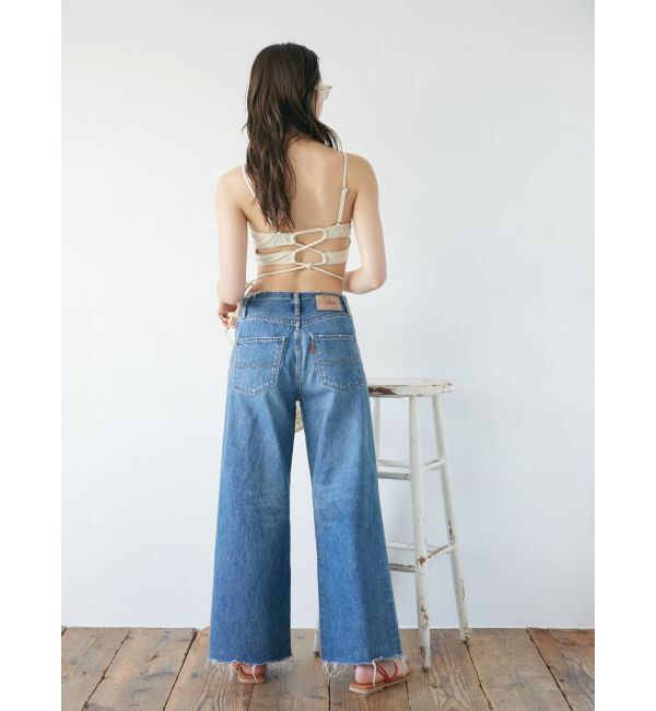 Ungrid「ウエストカットクラッシュストレートデニム」|デニム|