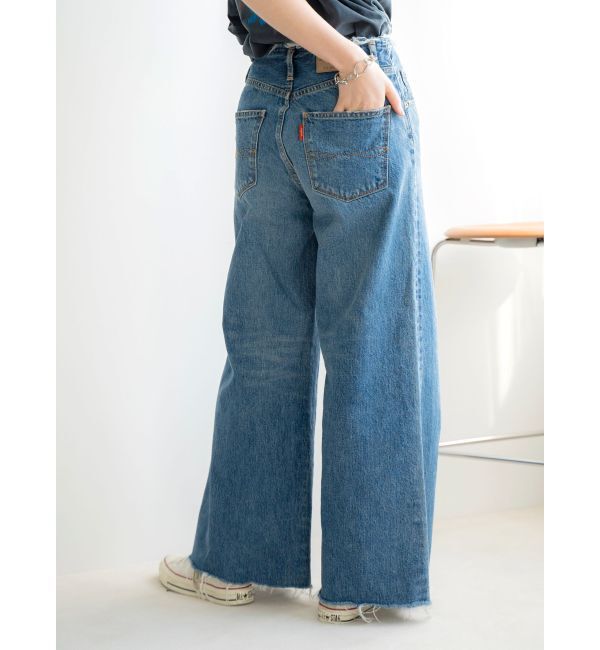 Ungrid「ウエストカットクラッシュストレートデニム」|デニム|