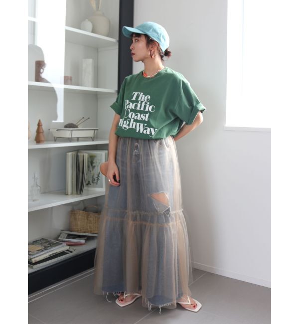 Ungrid「ウエストカットクラッシュストレートデニム」|デニム|