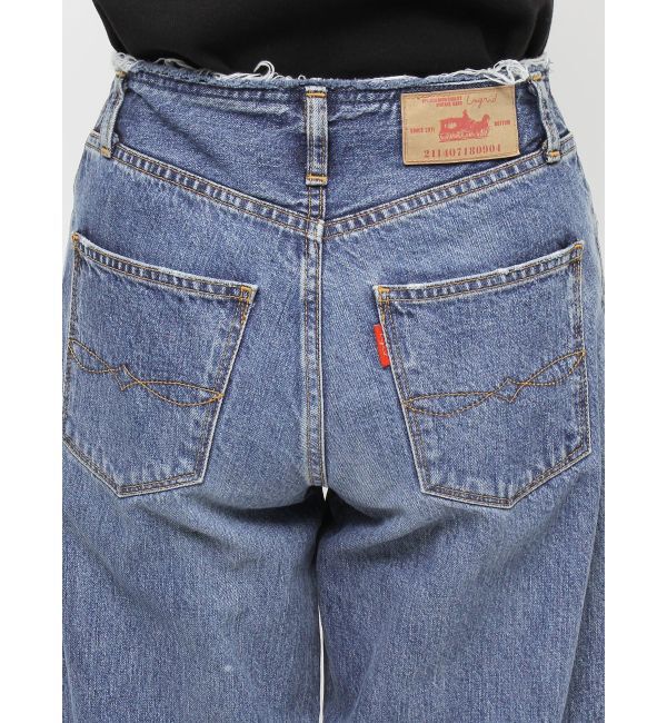 Ungrid「ウエストカットクラッシュストレートデニム」|デニム|