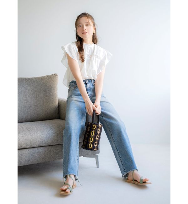 Ungrid「ハイウエストルーズテーパードデニム」|デニム|