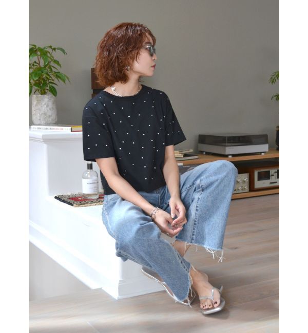 Ungrid「ハイウエストルーズテーパードデニム」|デニム|