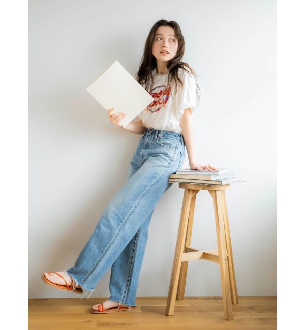 Ungrid「ハイウエストルーズテーパードデニム」|デニム|