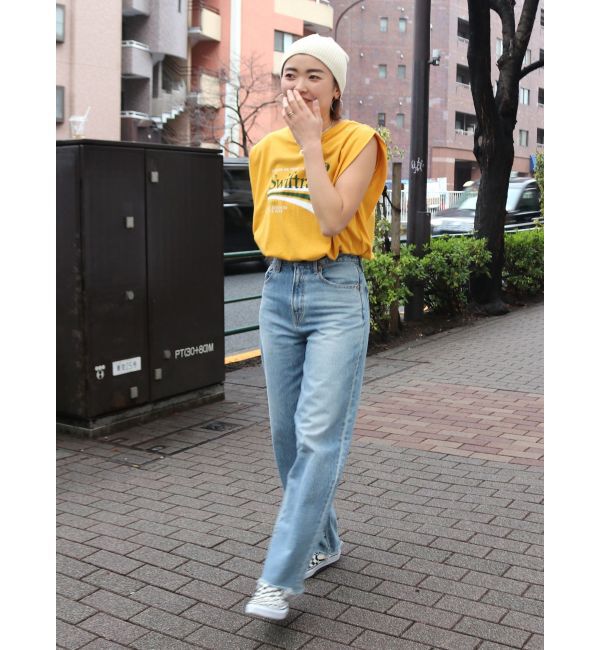 Ungrid「ハイウエストルーズテーパードデニム」|デニム|