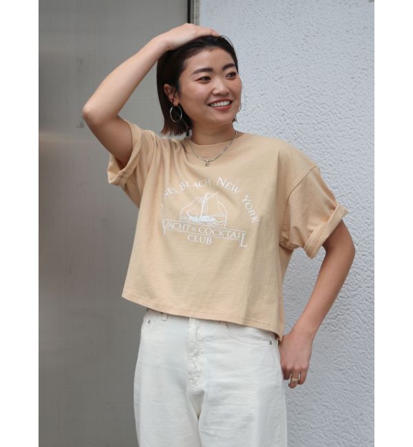 Ungrid「RUSSELL別注 ロゴTee」|Tシャツ・カットソー|ベージュ