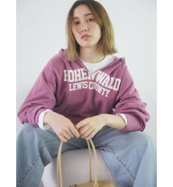 Ungrid「ダメージデザインロゴルーズパーカー」|パーカー|