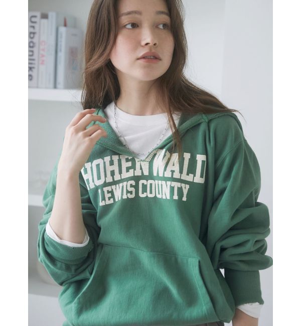 Ungrid「ダメージデザインロゴルーズパーカー」|パーカー|