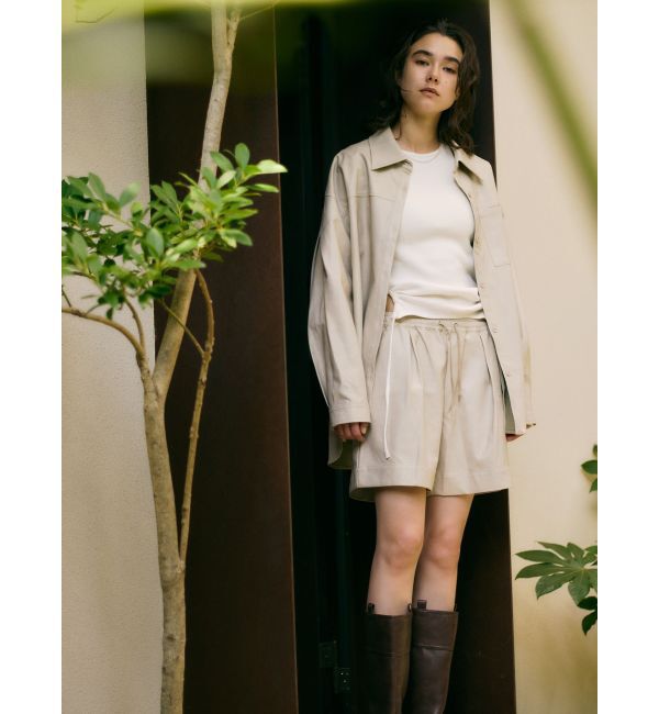 Ungrid「フェイクレザーショートパンツ」|その他|ベージュ