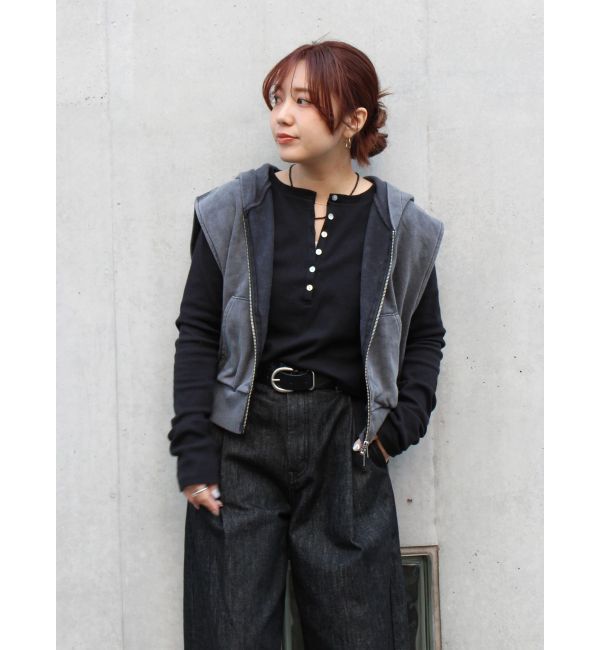 Ungrid「ヴィンテージウォッシュジップノースリパーカー」|パーカー|