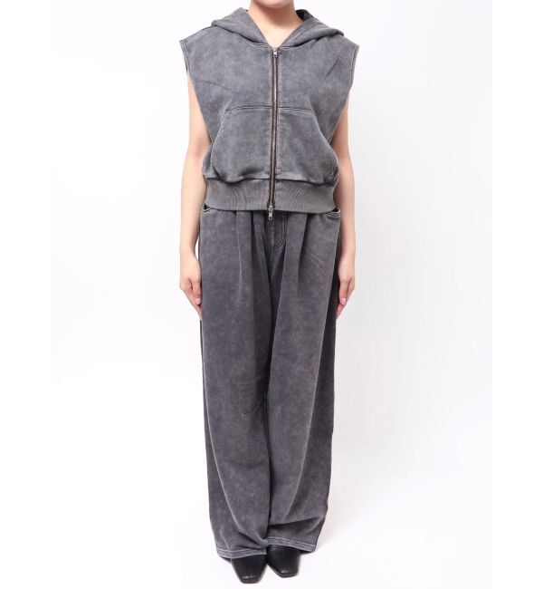 Ungrid「ヴィンテージウォッシュジップノースリパーカー」|パーカー|