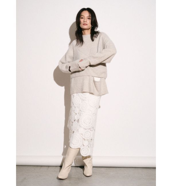 Ungrid「【Htage】モールヤーンアシメニットスカート」|スカート|