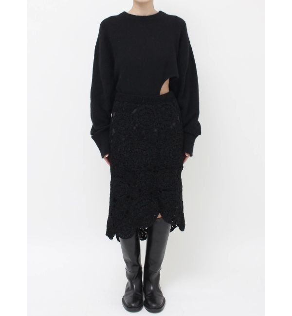 Ungrid「【Htage】モールヤーンアシメニットスカート」|スカート|