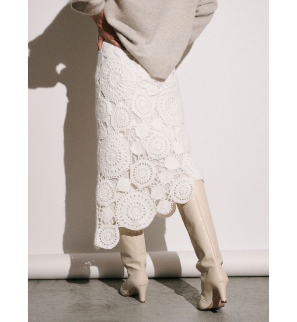 Ungrid「【Htage】モールヤーンアシメニットスカート」|スカート|