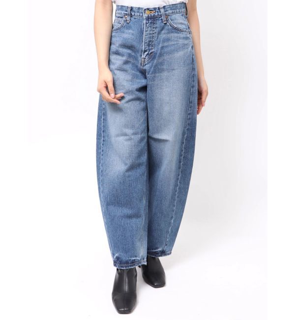 Ungrid「Lee CURVE WIDE PANTS」|デニム|ブルー