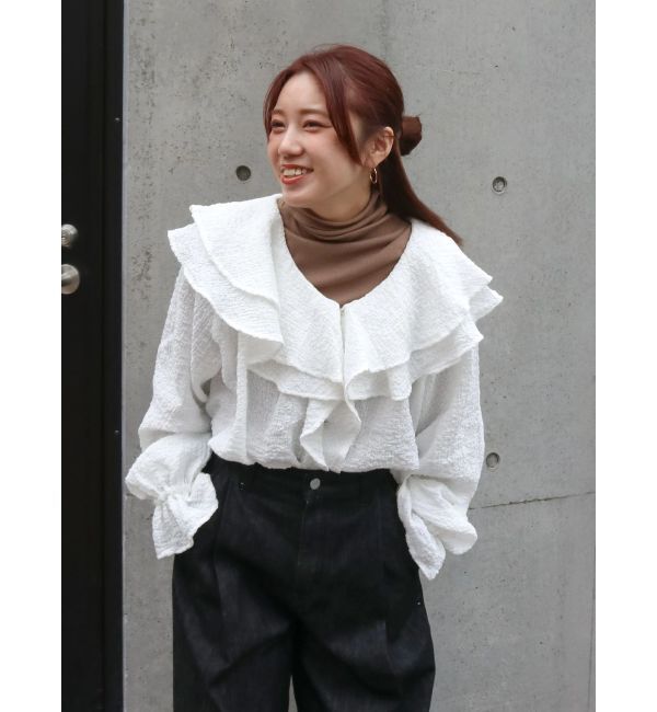Ungrid「フリルデザインブラウス」|シャツ・ブラウス|オフホワイト