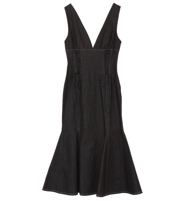 LAGUNAMOON「レースアップマーメイドデニムワンピース」|ワンピース|