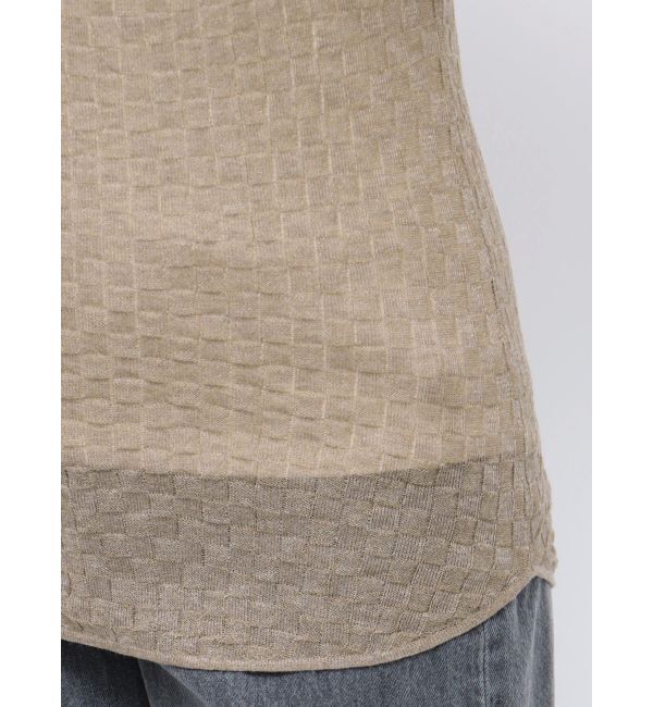 LAGUNAMOON「シアーブロックチェックニットプルオーバー」|ニット・セーター|