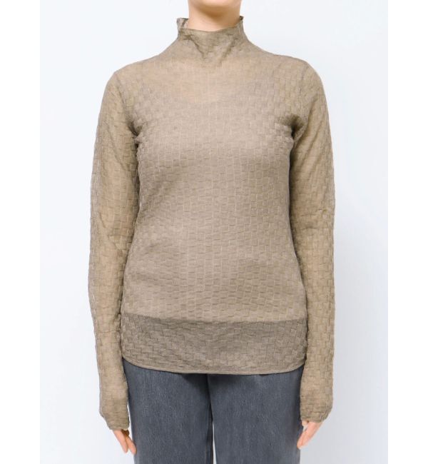 LAGUNAMOON「シアーブロックチェックニットプルオーバー」|ニット・セーター|