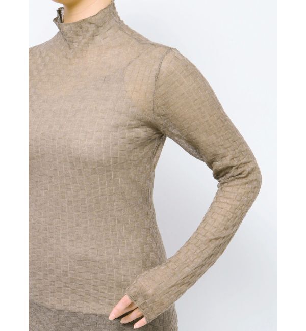 LAGUNAMOON「シアーブロックチェックニットプルオーバー」|ニット・セーター|