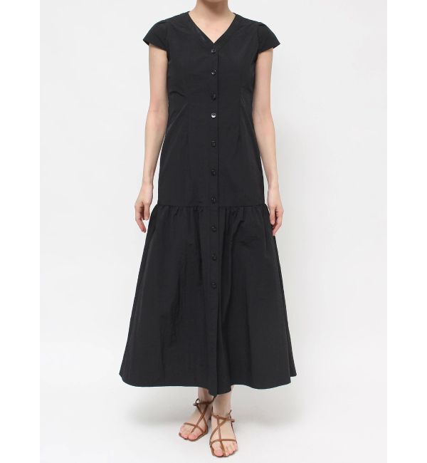LAGUNAMOON「フロントボタンロングタフタワンピース」|ワンピース|