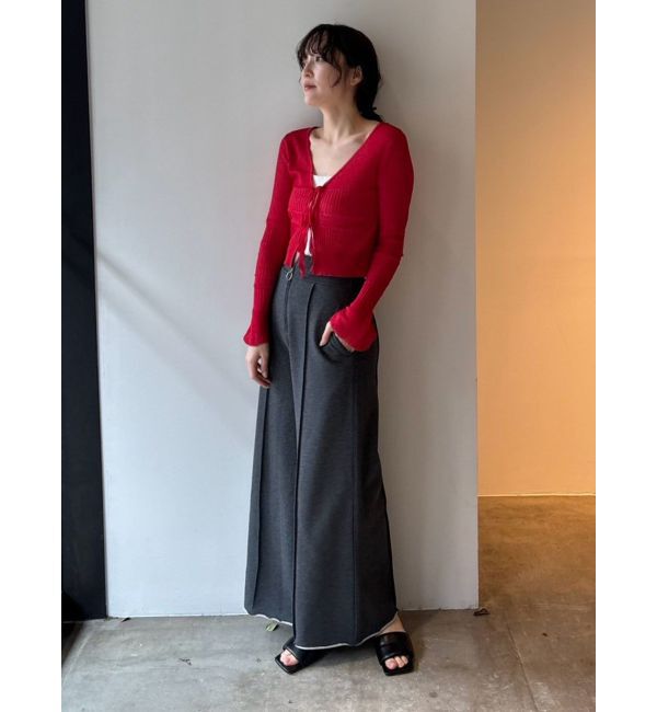 LAGUNAMOON「スパークラメリボンニットカーディガン」|カーディガン|