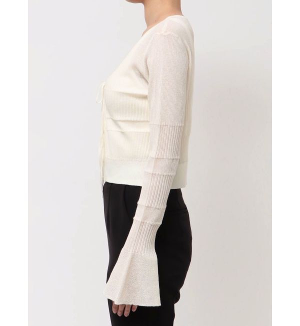 LAGUNAMOON「スパークラメリボンニットカーディガン」|カーディガン|