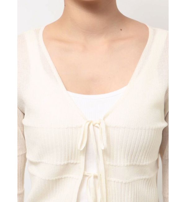 LAGUNAMOON「スパークラメリボンニットカーディガン」|カーディガン|