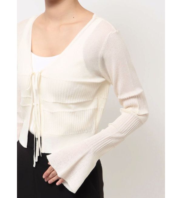 LAGUNAMOON「スパークラメリボンニットカーディガン」|カーディガン|