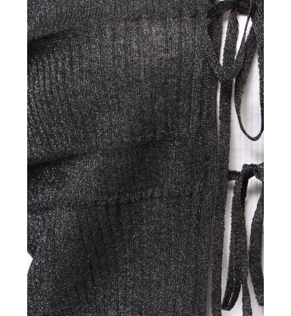 LAGUNAMOON「スパークラメリボンニットカーディガン」|カーディガン|