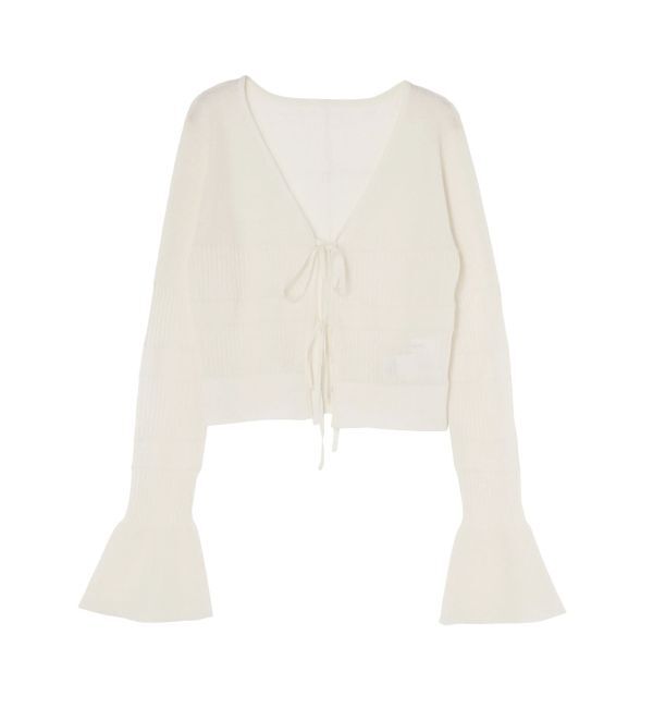 LAGUNAMOON「スパークラメリボンニットカーディガン」|カーディガン|