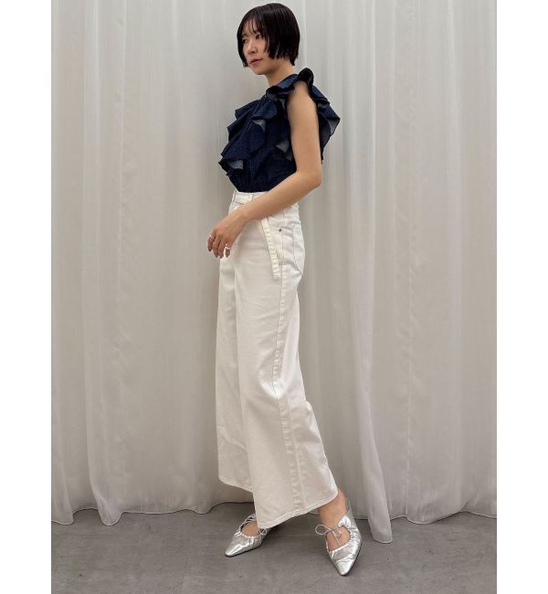 LAGUNAMOON「【Leeコラボ】ハイライズセミワイドパンツ」|デニム|