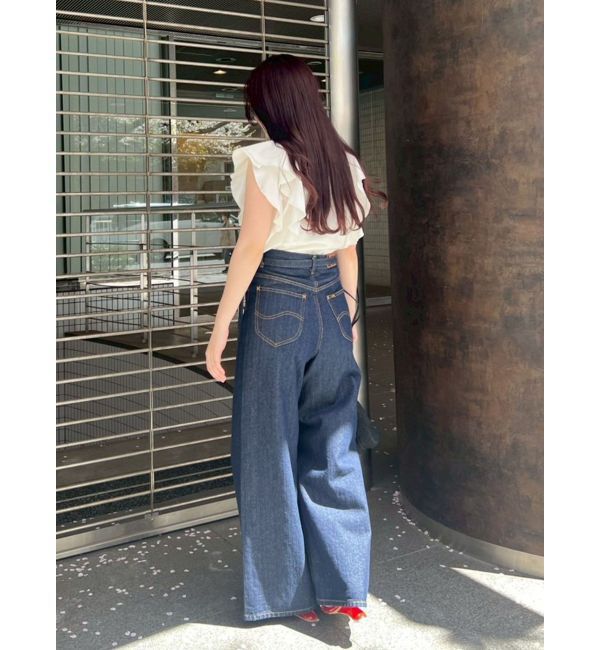 LAGUNAMOON「【Leeコラボ】ハイライズセミワイドパンツ」|デニム|