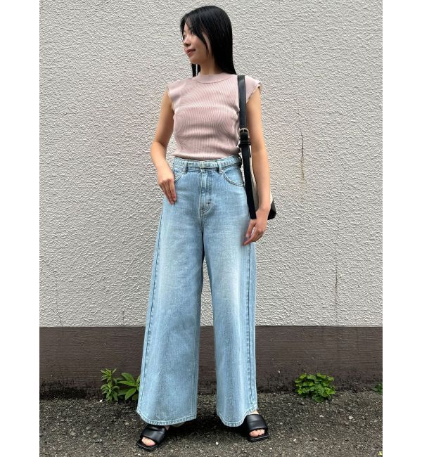 LAGUNAMOON「【Leeコラボ】ハイライズセミワイドパンツ」|デニム|