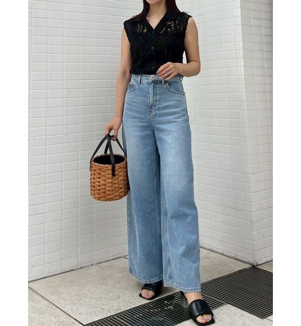 LAGUNAMOON「【Leeコラボ】ハイライズセミワイドパンツ」|デニム|