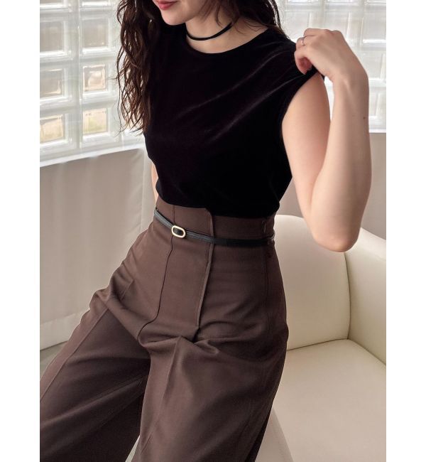 LAGUNAMOON「ベロアノースリトップス」|Tシャツ・カットソー|