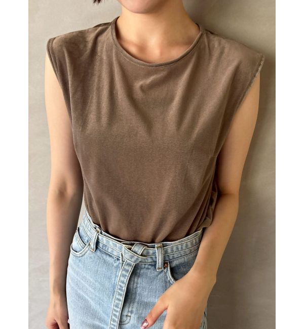 LAGUNAMOON「ベロアノースリトップス」|Tシャツ・カットソー|モカ