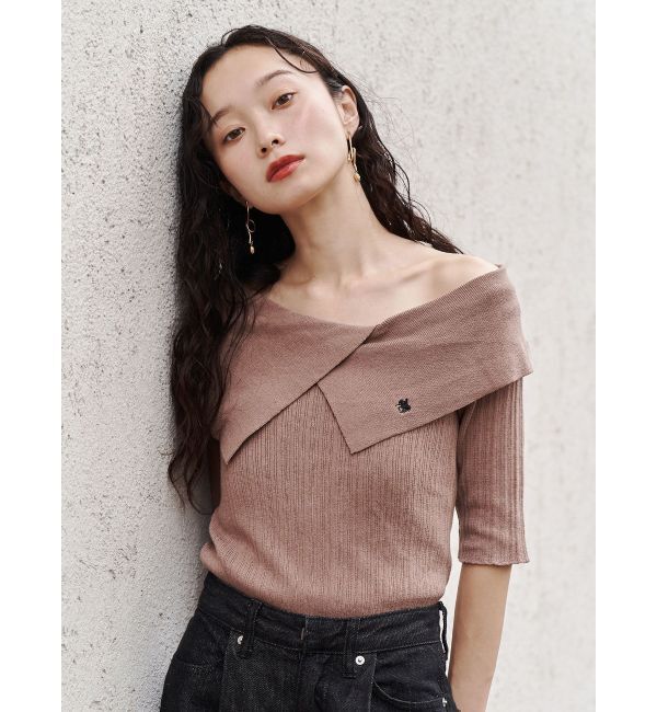 LAGUNAMOON「【POLO BCSコラボ】アシメカラーネックリブニットプルオーバー」|ニット・セーター|