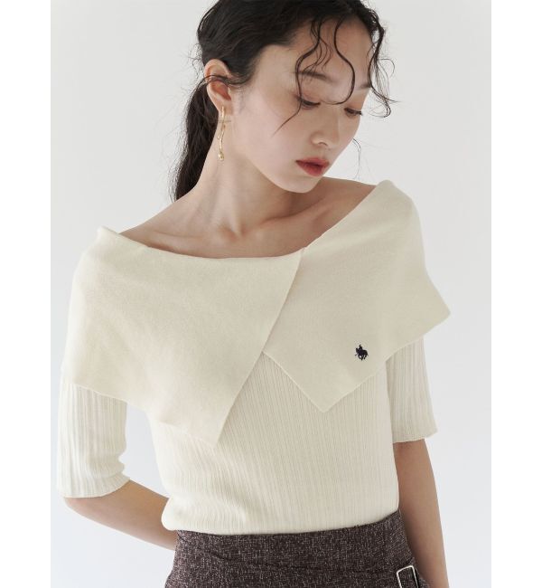 LAGUNAMOON「【POLO BCSコラボ】アシメカラーネックリブニットプルオーバー」|ニット・セーター|