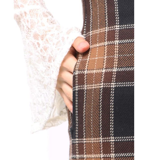 LAGUNAMOON「ロービングチェックナロースカート」|スカート|