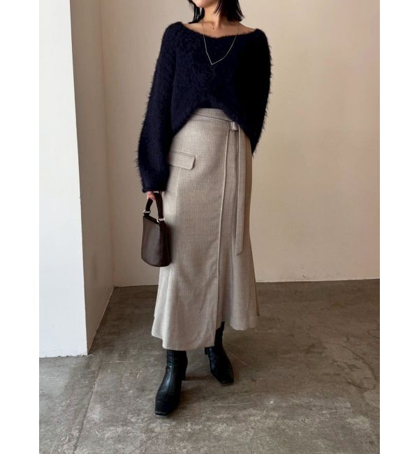 LAGUNAMOON「ツイードアシメナローフレアスカート」|スカート|