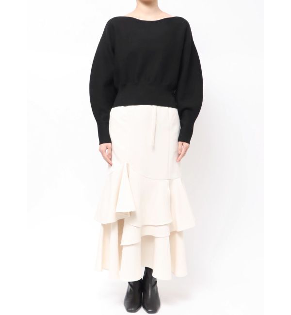 LAGUNAMOON「ウエストリブボートネックニット」|ニット・セーター|