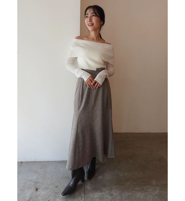 LAGUNAMOON「ネップツイードラペルマーメイドスカート」|スカート|