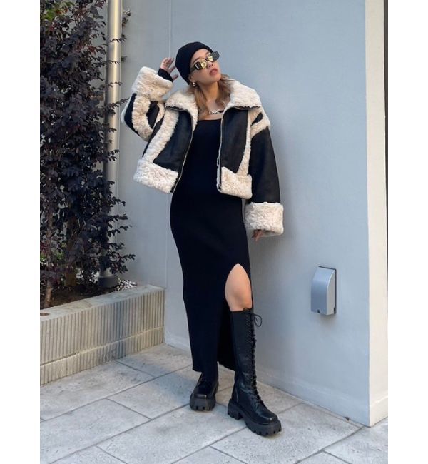 EVRIS「デコルテラインロングニットワンピース」|ワンピース|