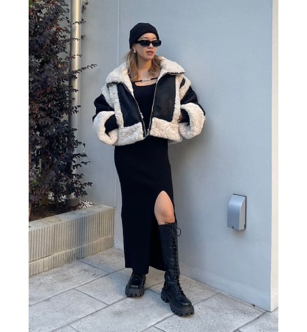 EVRIS「デコルテラインロングニットワンピース」|ワンピース|