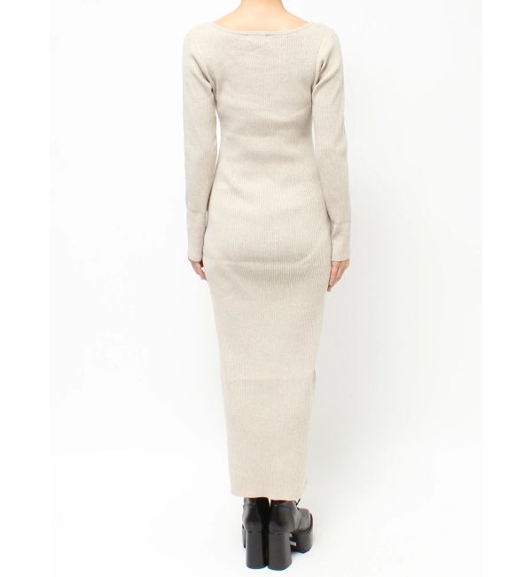 EVRIS「デコルテラインロングニットワンピース」|ワンピース|